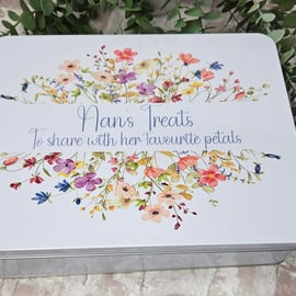 Biscuit tin Nans treats Large personalised tin