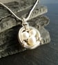 White Freshwater Pearl Nest Pendant - Wire-wrapped Sterling Silver Necklace - Image 3