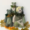 Teddy bear family, woodland bears collection, hand sewn decorative hanging bears