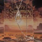 Sunflowers and Sunshine  Solstice -  Pendant necklace - PMC - recycled silver 
