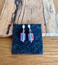 925 Sterling silver chevron bead drop earrings