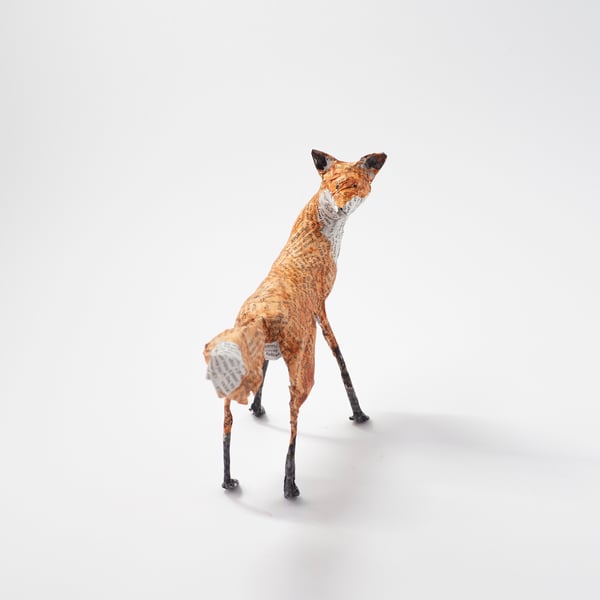 Albie Large Standing Paper Mache Fox