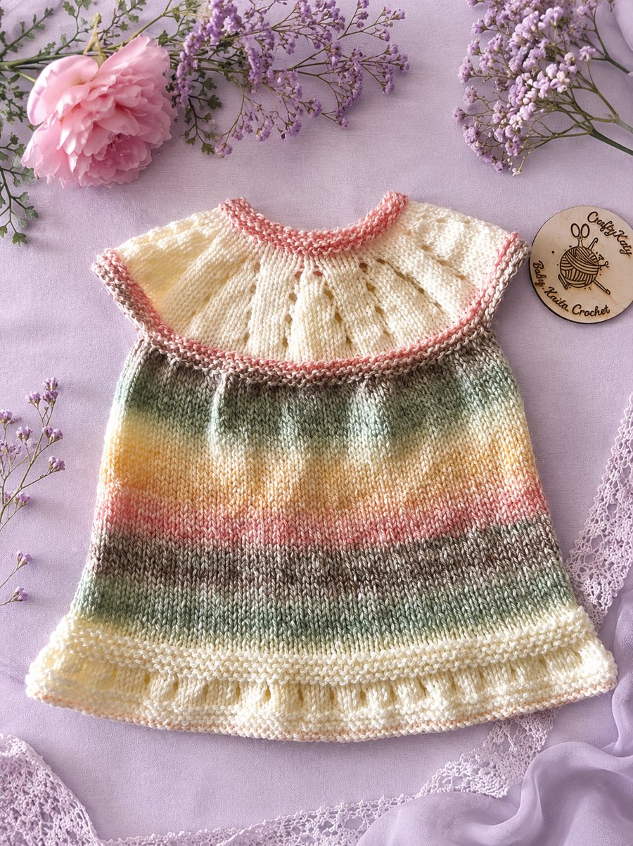 Newborn Hand Knitted Baby Dress