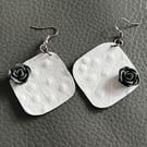 White Handcrafted Leather Earrings - Minimalist Leather Jewellery 