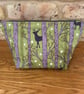 Stag And Deer Print Quilted Fabric Makeup Bag