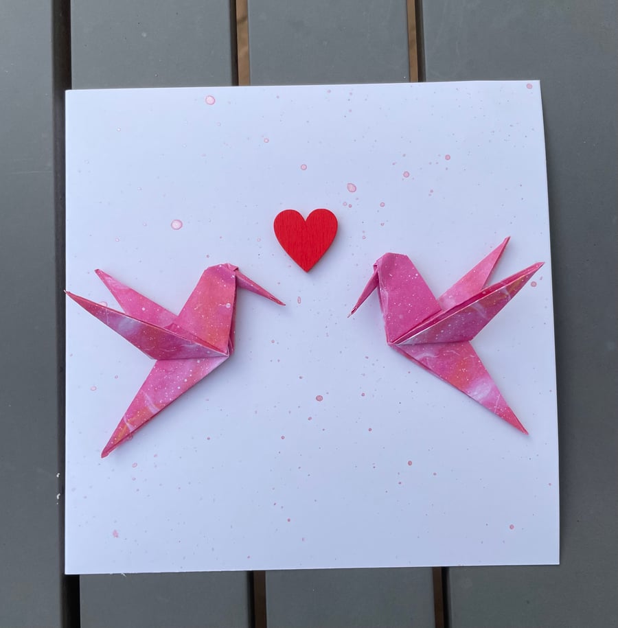 Origami love heart card