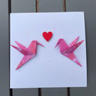 Origami love heart card