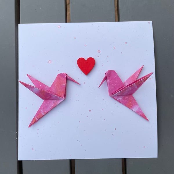 Origami love heart card