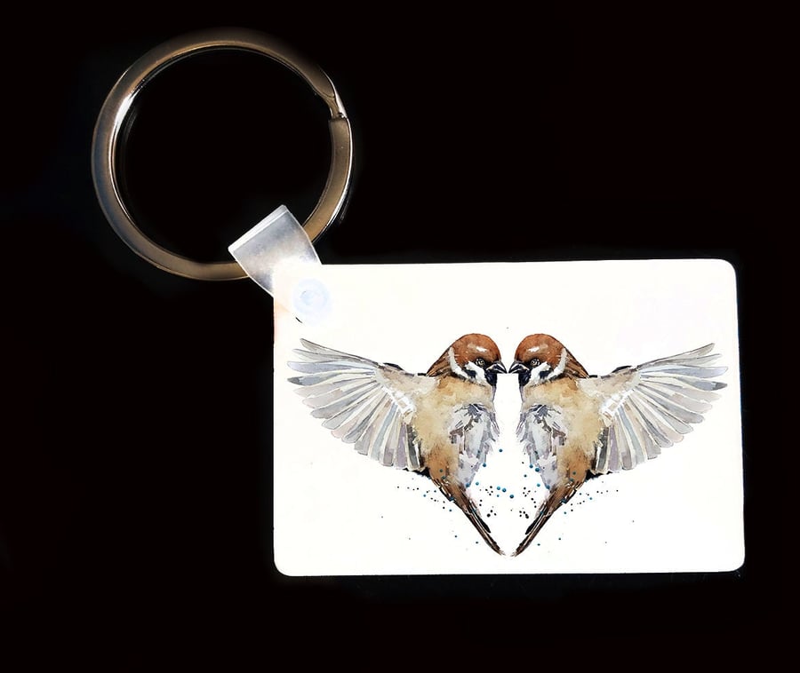 House Sparrow Keyring .House Sparrow Art Keyring,House Sparrow Keyring, Sparrow 