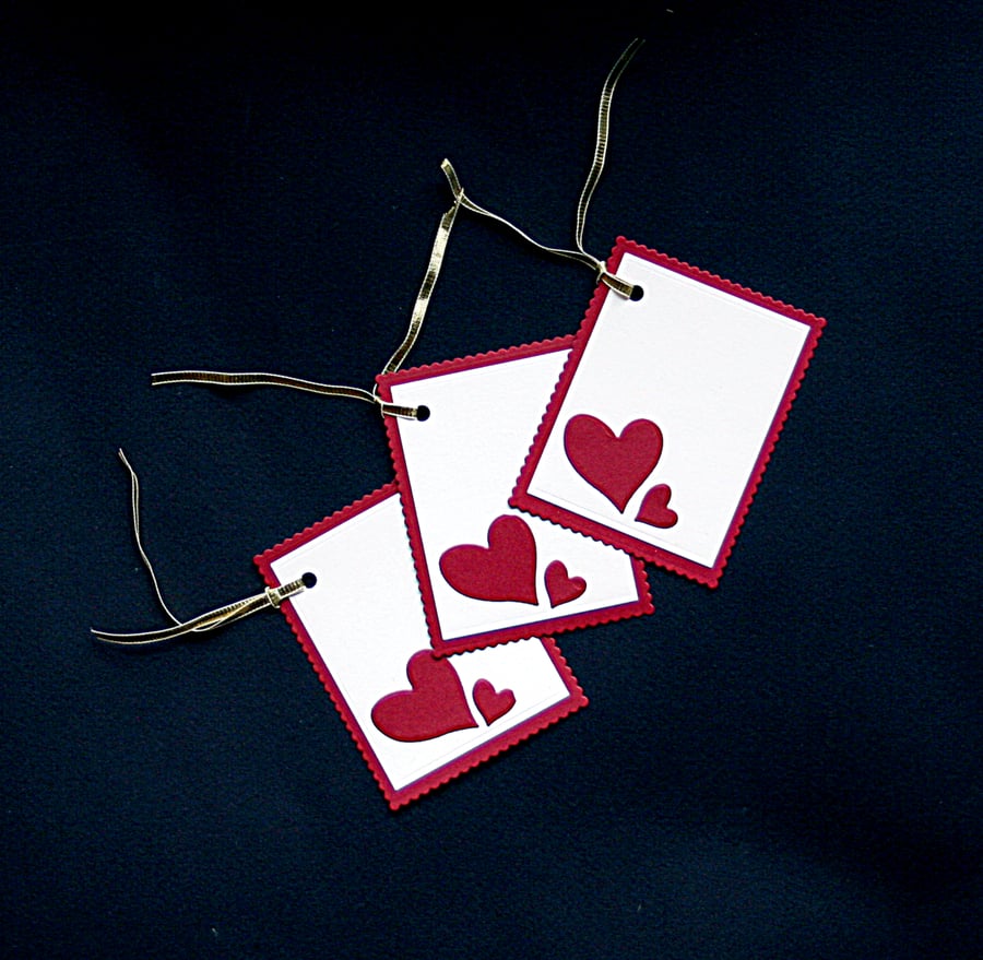 Two Hearts - Handcrafted Gift Tags - dr16-0088