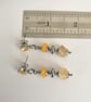 Yellow gemstone beaded earrings cubic zirconia,citrine & jade  - Image 7