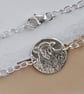 Sheep Engraved Sterling Silver Coin Bracelet - Image 3