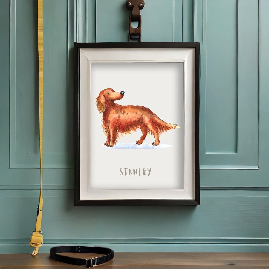 Red Setter Personalised Dog Print