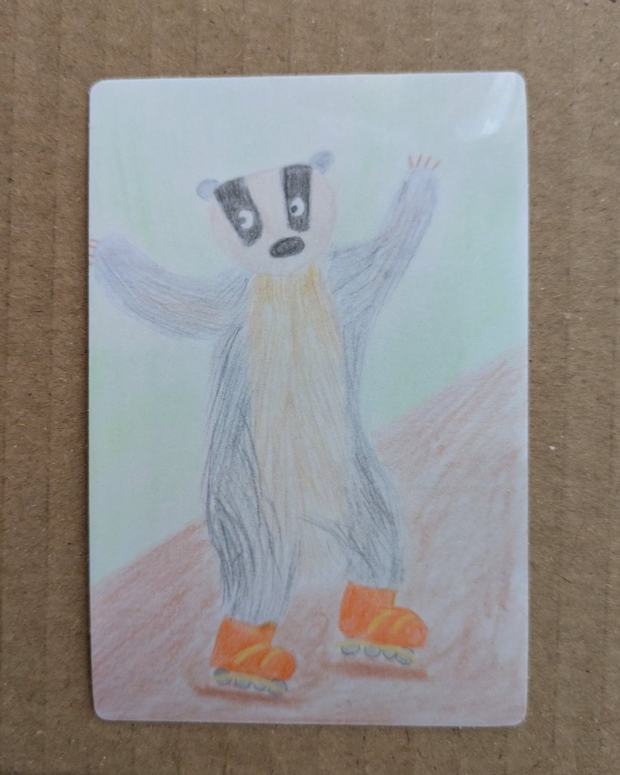 Badger rollerblading sticker