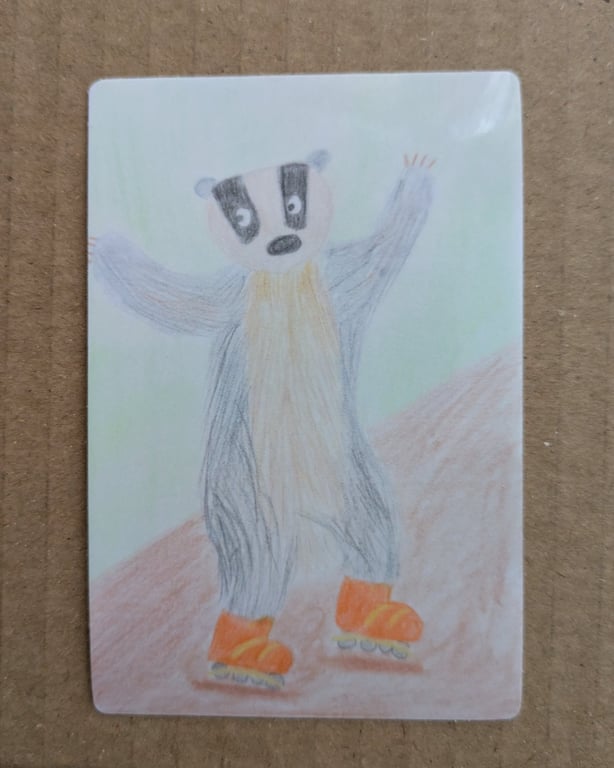 Badger rollerblading sticker