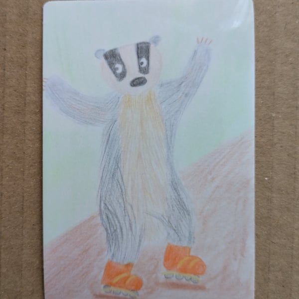 Badger rollerblading sticker