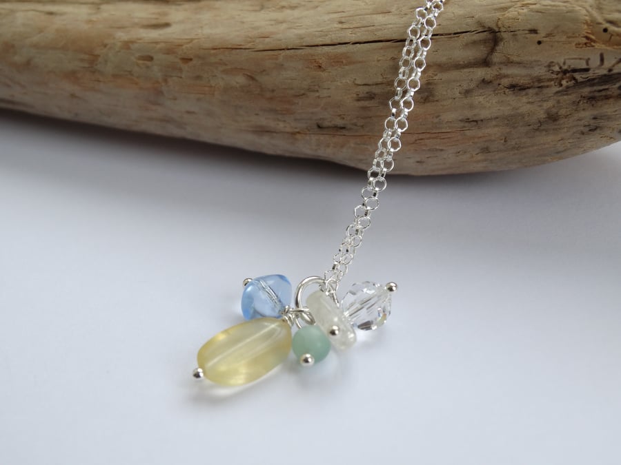 Iona gemstone charm cluster pendant