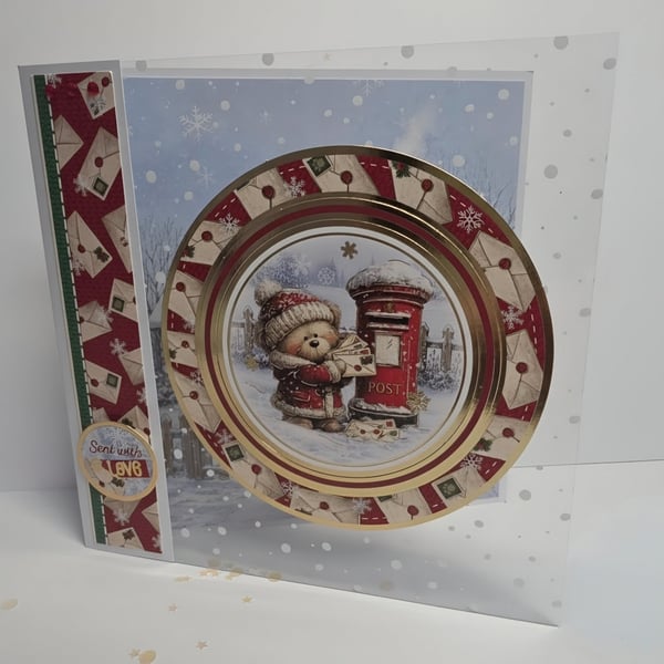 Sent with Love – Handmade Winter Bear Greeting Card