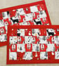 Handmade Christmas Quilted Placemats Set of 2 Red Nordic Table Mats