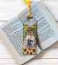 Bookmark, wooden decoupage bookmark, Sunflowers, girl - Image 1