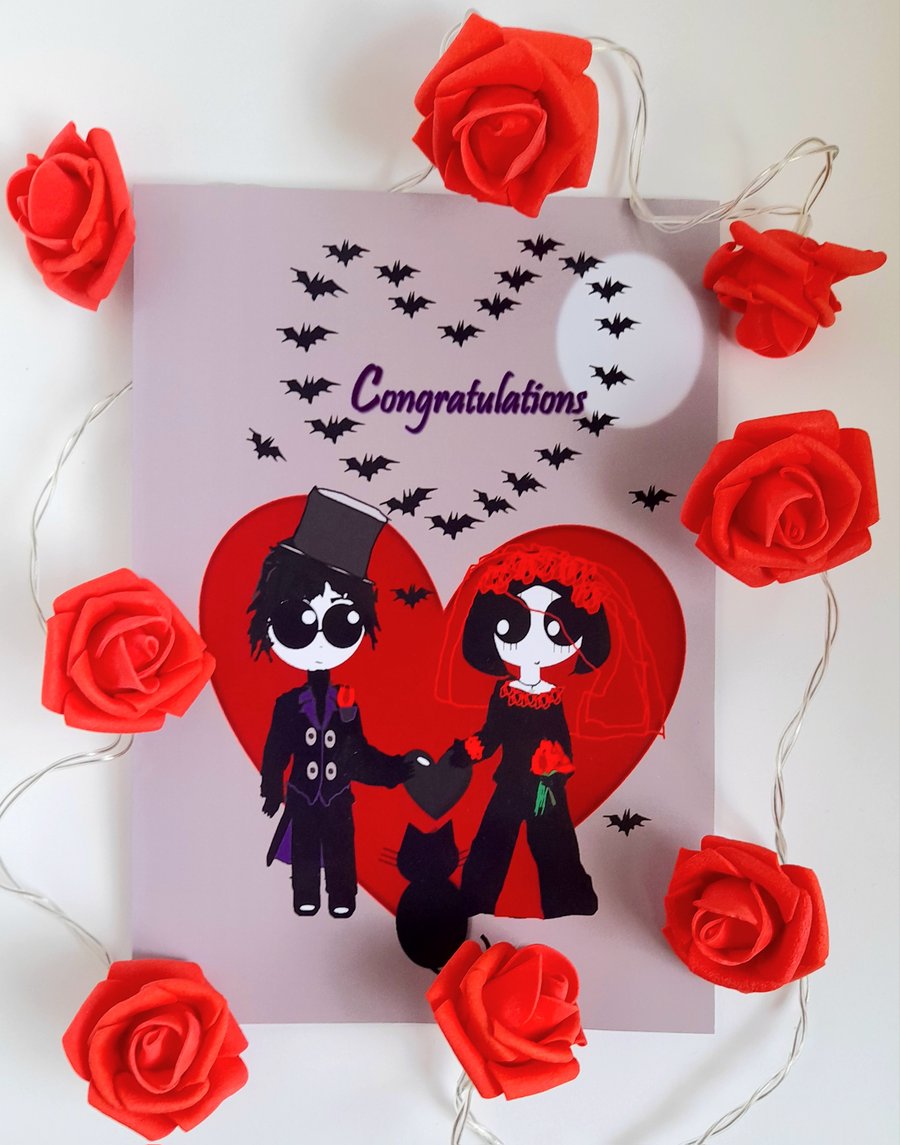 Cute Gothic Wedding Card