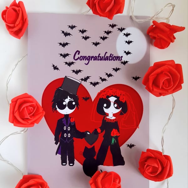 Cute Gothic Wedding Card