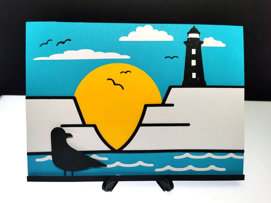 Digital papercut tonal landscape