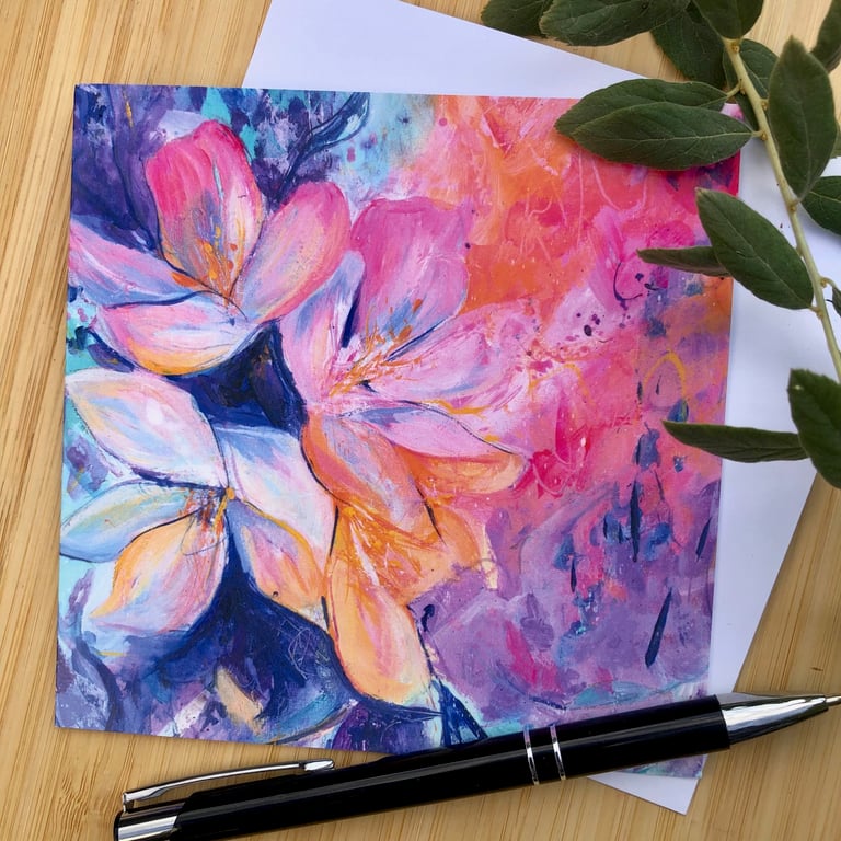 Sunshine Greetings Card, Vibrant and Floral