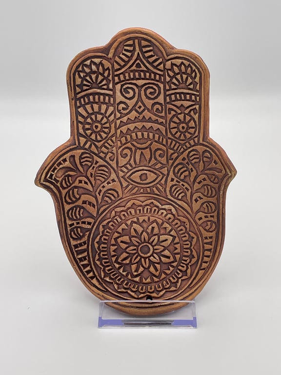 Handcrafted hamsa hand patterned dish
