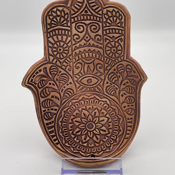 Handcrafted hamsa hand patterned dish