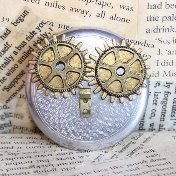 SALE Steampunk Owl Bird Brooch