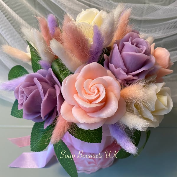 Bouquet of Soap Flowers: Unique Birthday Gift, Boho Rustic Home Decor