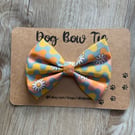 Daisy print dog accessory, Dog bow for collar