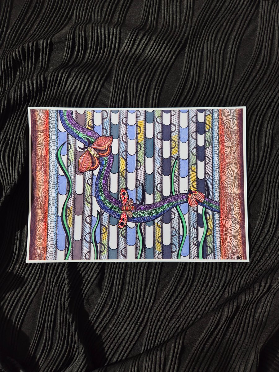 Whimsical Zentangle Art - A4 Unframed Art Print - Woodlands In Play