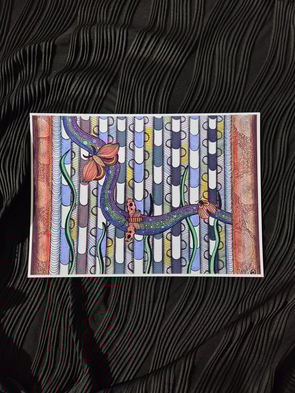 Whimsical Zentangle Art - A4 Unframed Art Print - Woodlands In Play