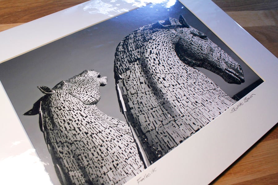 Andy Scott's Kelpies Signed Mounted Print FREE DELIVERY