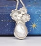 Pearl and flower necklace, bridal jewellery - Image 5