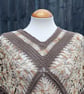 Taupe and Beige Mix Crochet Poncho - Design A542 - Image 8