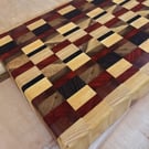 Handmade End Grain Chopping Board Mixed Wood 37cm X 23cm X 4.5cm Butcher Block