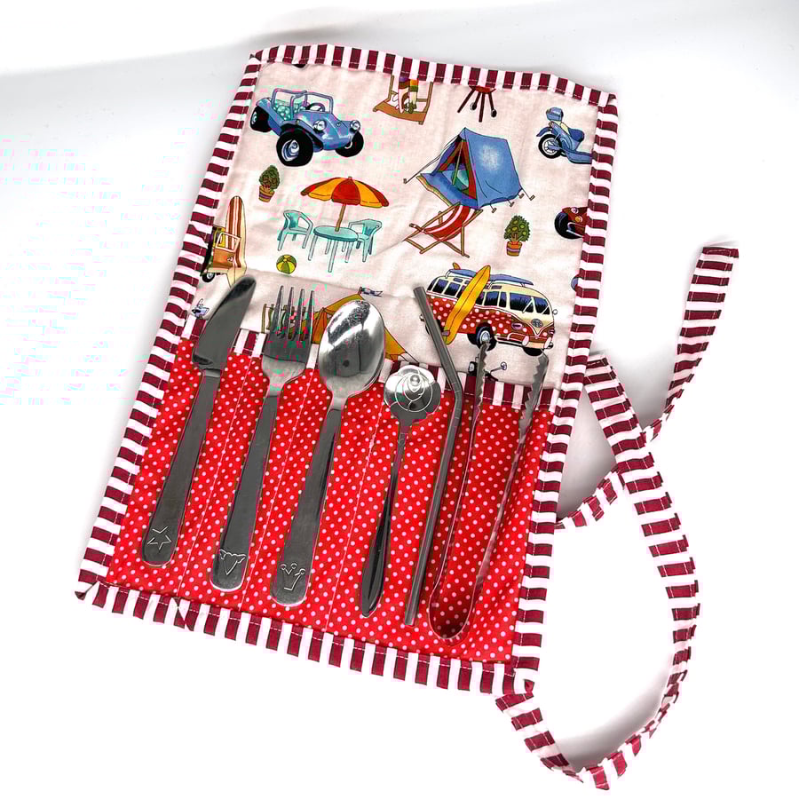 Cutlery case, Napkin Roll, Picnic Cutlery, Knife Fork spoon carry case