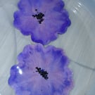 Set of two handmade epoxy resin flower coasters. (Reversible) 