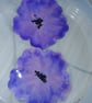 Set of two handmade epoxy resin flower coasters. (Reversible) 