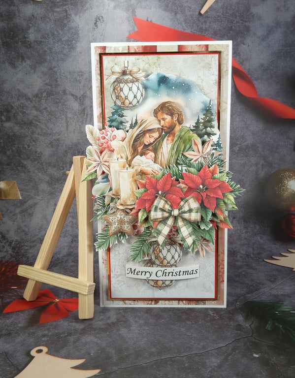 Handmade Christmas Card (70) Holy Family 