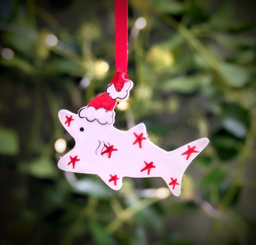 Christmas Decoration Handmade Basking Shark Porcelain Ceramic