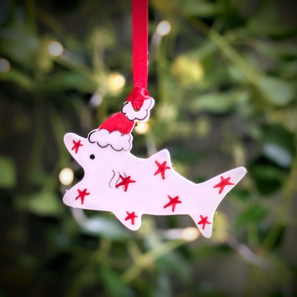 Christmas Decoration Handmade Basking Shark Porcelain Ceramic
