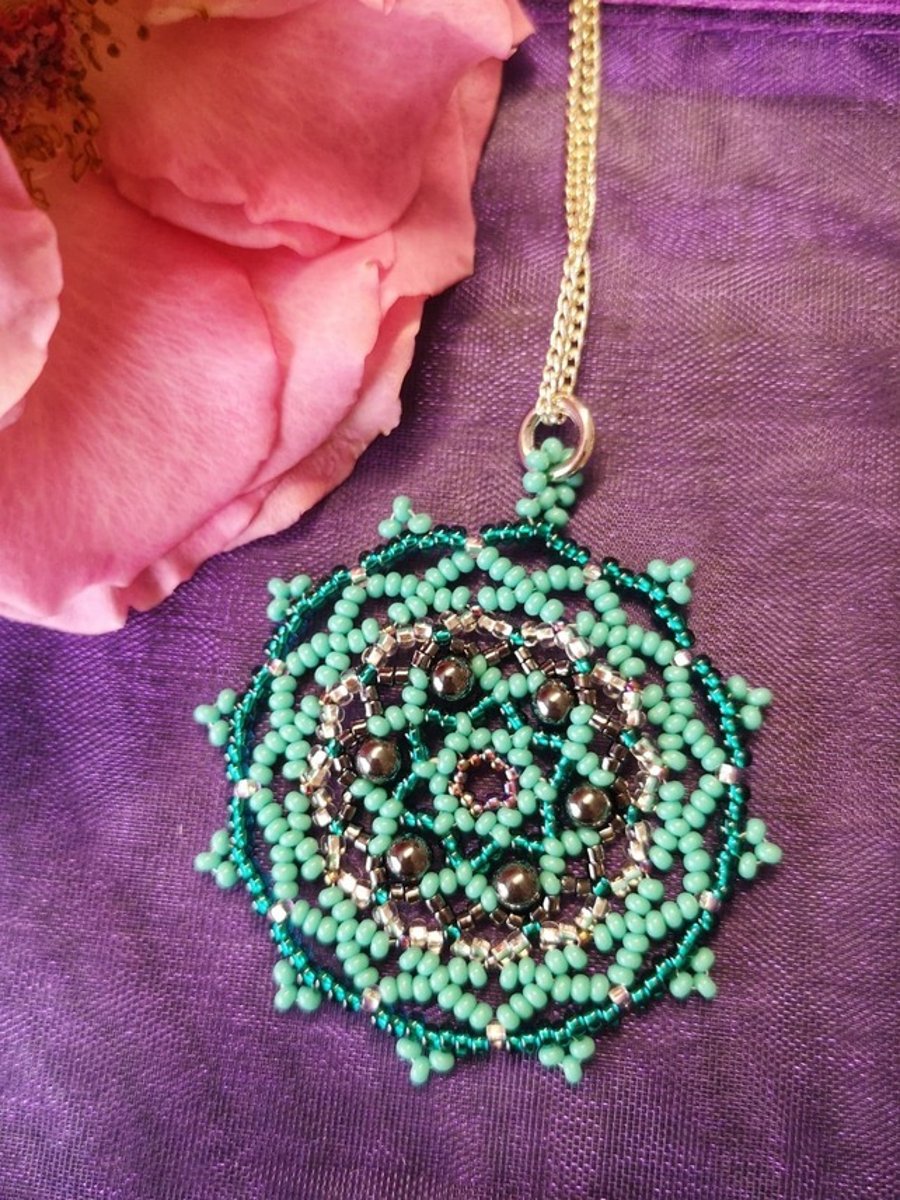 Beadwork Dreamcatcher necklace