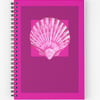 Scallop seashell design A5 notebook in magenta