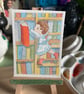 My Favourite Book, miniature watercolour painting, paper, trading card - Image 4