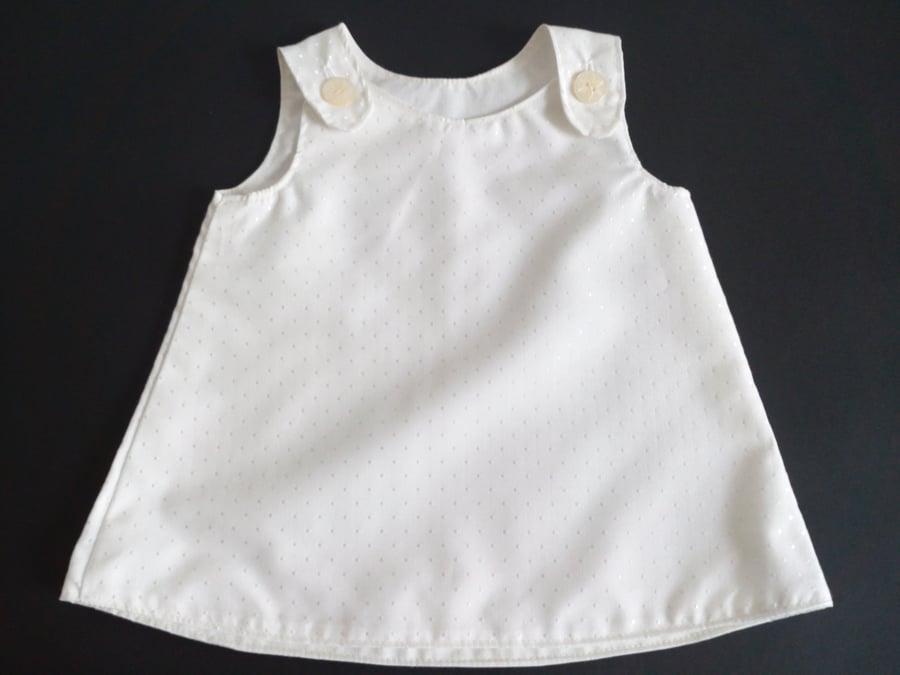 0-3 months, Christening dress, A Line dress, Summer dress, pinafore, cream 