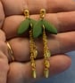 Leaf Chain Drop Earrings - Image 2